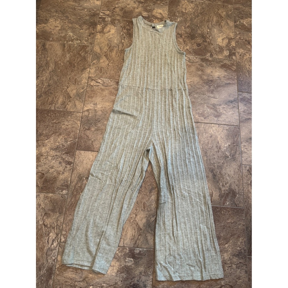 World Market Jumpsuit Wide‎ Leg Ribbed Knit Sleeveless Casual S/M Gray EUC